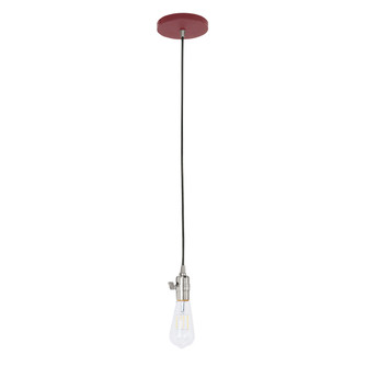 Uno One Light Pendant in Barn Red with Brushed Nickel (518|PEB4005596C27)