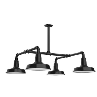 Warehouse Four Light Pendant in Black (518|MSP18141T24G06)