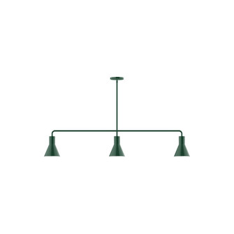 Flare Three Light Linear Pendant in Forest Green (518|MSN43642)