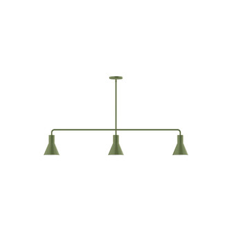 Flare Three Light Linear Pendant in Fern Green (518|MSN43622)