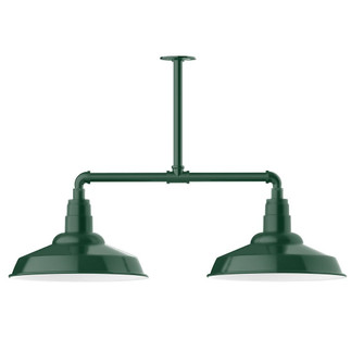Warehouse Two Light Pendant in Forest Green (518|MSD18442T36G06)