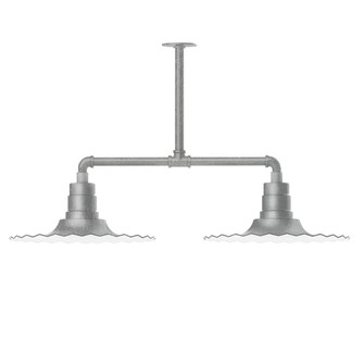 Radial Two Light Pendant in Painted Galvanized (518|MSD15949T36G06)