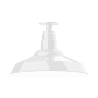 Warehouse One Light Flush Mount in White (518|FMB18444G06)