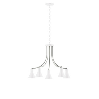 J-Series Five Light Chandelier in White with Brushed Nickel (518|CHN4364496)