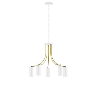 J-Series Five Light Chandelier in White with Brushed Brass (518|CHN4184491)