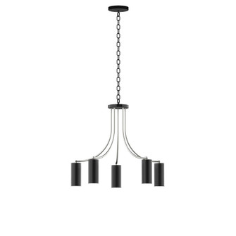 J-Series Five Light Chandelier in Black with Brushed Nickel (518|CHN4184196)