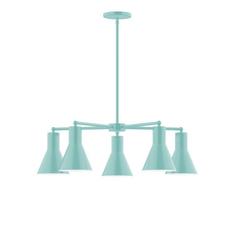 Flare Five Light Chandelier in Sea Green (518|CHC43648)