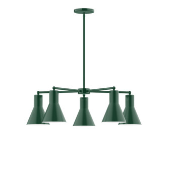 Flare Five Light Chandelier in Forest Green (518|CHC43642)