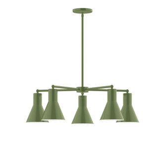 Flare Five Light Chandelier in Fern Green (518|CHC43622)