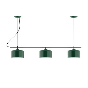 Axis Three Light Linear Chandelier in Forest Green (518|CHA41942C20)