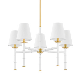 Banyan Five Light Chandelier in Aged Brass (428|H759805AGBSWH)