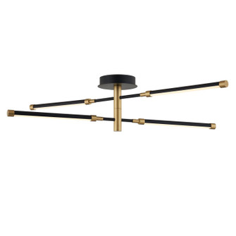 Fianco LED Semi-Flush Mount in Matte Black w/ Brass (102|NSH4447MBBR)