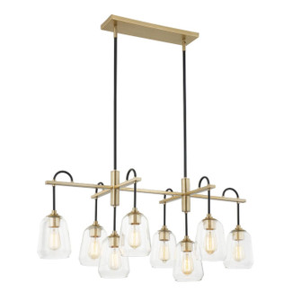 Fusion Eight Light Chandelier in Matte Black w/ Brass (102|FSN8108CLERMBBR)