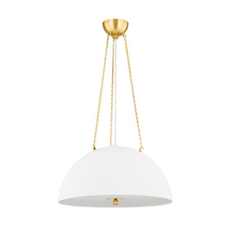 Chiswick Three Light Pendant in Aged Brass/White Plaster (70|MDS1100AGBWP)