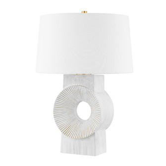Milner One Light Table Lamp in Aged Brass/Whitewash Ceramic (70|L1927AGBCWW)