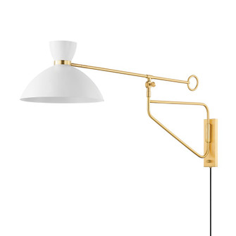 Cranbrook One Light Portable Wall Sconce in Aged Brass/Soft White (70|8514AGBSWH)