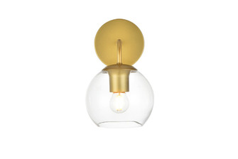 Genesis One Light Bath Sconce in Brass and Clear (173|LD7321W6BRA)