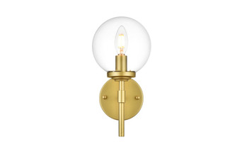 Ingrid One Light Bath Sconce in Brass and Clear (173|LD7302W6BRA)