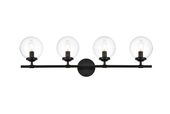 Ingrid Four Light Bath Sconce in Black and Clear (173|LD7302W33BLK)