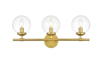 Ingrid Three Light Bath Sconce in Brass and Clear (173|LD7302W24BRA)