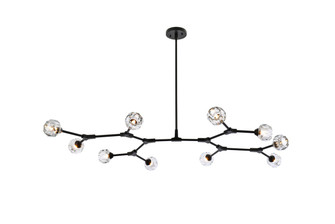 Zayne Ten Light Pendant in Black and Clear (173|3508D56BK)