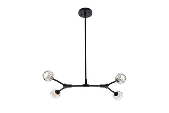 Zayne Four Light Pendant in Black and Clear (173|3508D30BK)