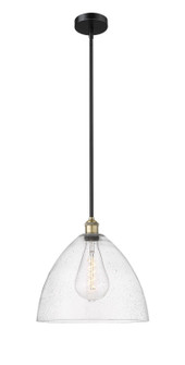 Edison One Light Pendant in Black Antique Brass (405|6161SBABGBD164)