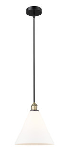 Edison One Light Mini Pendant in Black Antique Brass (405|6161SBABGBC121)