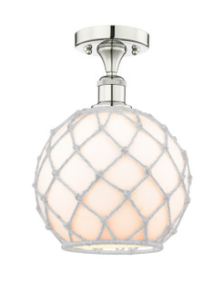 Edison One Light Semi-Flush Mount in Polished Nickel (405|6161FPNG12110RW)