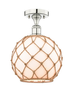 Edison One Light Semi-Flush Mount in Polished Nickel (405|6161FPNG12110RB)