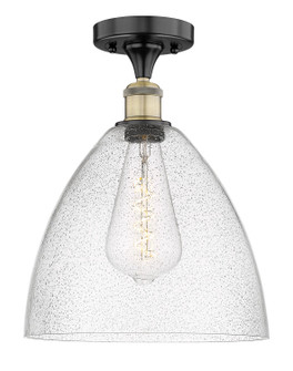 Edison One Light Semi-Flush Mount in Black Antique Brass (405|6161FBABGBD124)