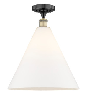 Edison One Light Semi-Flush Mount in Black Antique Brass (405|6161FBABGBC161)