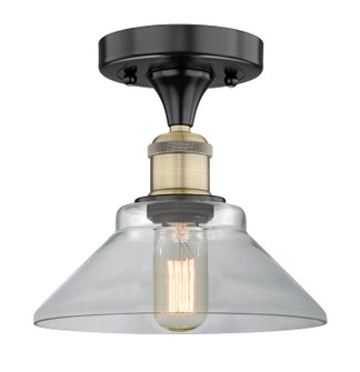 Edison One Light Flush Mount in Black Antique Brass (405|6161FBABG132)