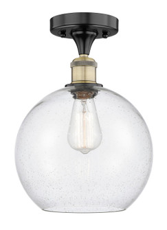 Edison One Light Semi-Flush Mount in Black Antique Brass (405|6161FBABG12410)
