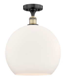 Edison One Light Semi-Flush Mount in Black Antique Brass (405|6161FBABG12114)