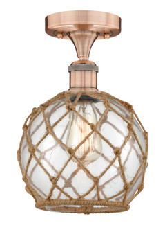 Edison One Light Semi-Flush Mount in Antique Copper (405|6161FACG1228RB)