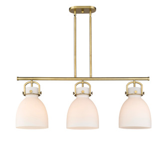 Downtown Urban Three Light Island Pendant in Brushed Brass (405|4103IBBG41210WH)