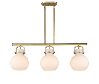 Downtown Urban Three Light Island Pendant in Brushed Brass (405|4103IBBG41010WH)