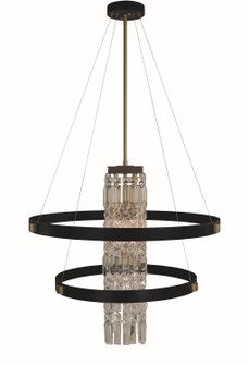 Iris Five Light Chandelier in Brush Brass Matte Black (8|5735BRMBLACK)