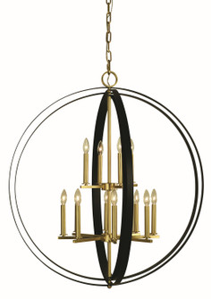 Constellation 12 Light Pendant in Brushed Brass with Matte Black (8|4658BRMBLACK)