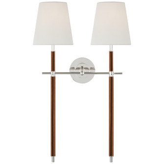 Bryant Wrapped LED Wall Sconce in Polished Nickel and Natural Leather (268|TOB2584PNNATL)