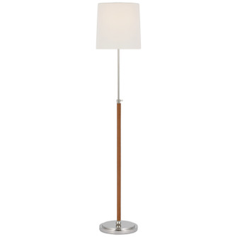 Bryant Wrapped LED Floor Lamp in Polished Nickel and Natural Leather (268|TOB1580PNNATL)
