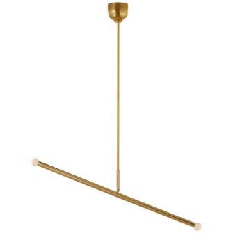 Rousseau LED Linear Chandelier in Antique-Burnished Brass (268|KW5597ABECG)