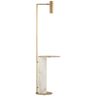 Alma LED Floor Lamp in Antique-Burnished Brass and White Marble (268|KW1612ABWM)