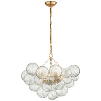 Talia LED Chandelier in Gild and Clear Swirled Glass (268|JN5111GCG)