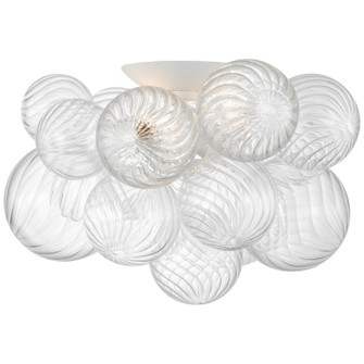 Talia LED Flush Mount in Plaster White and Clear Swirled Glass (268|JN4112PWCG)