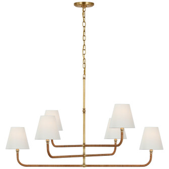 Basden LED Chandelier in Antique-Burnished Brass and Natural Rattan (268|CHC5083ABNRTL)