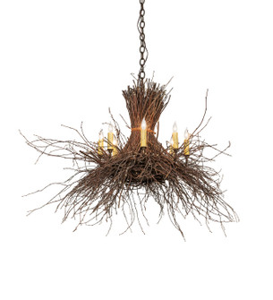 Twigs Eight Light Chandelier in Antique Copper (57|260850)
