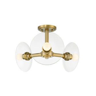 Litto Three Light Semi Flush Mount in Brushed Gold (43|D294CSFBG)