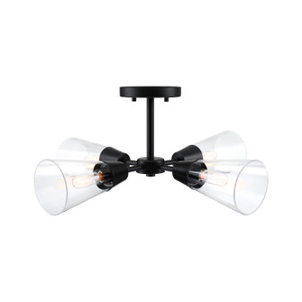 Norro Four Light Semi Flush Mount in Matte Black (43|D290CSFMB)